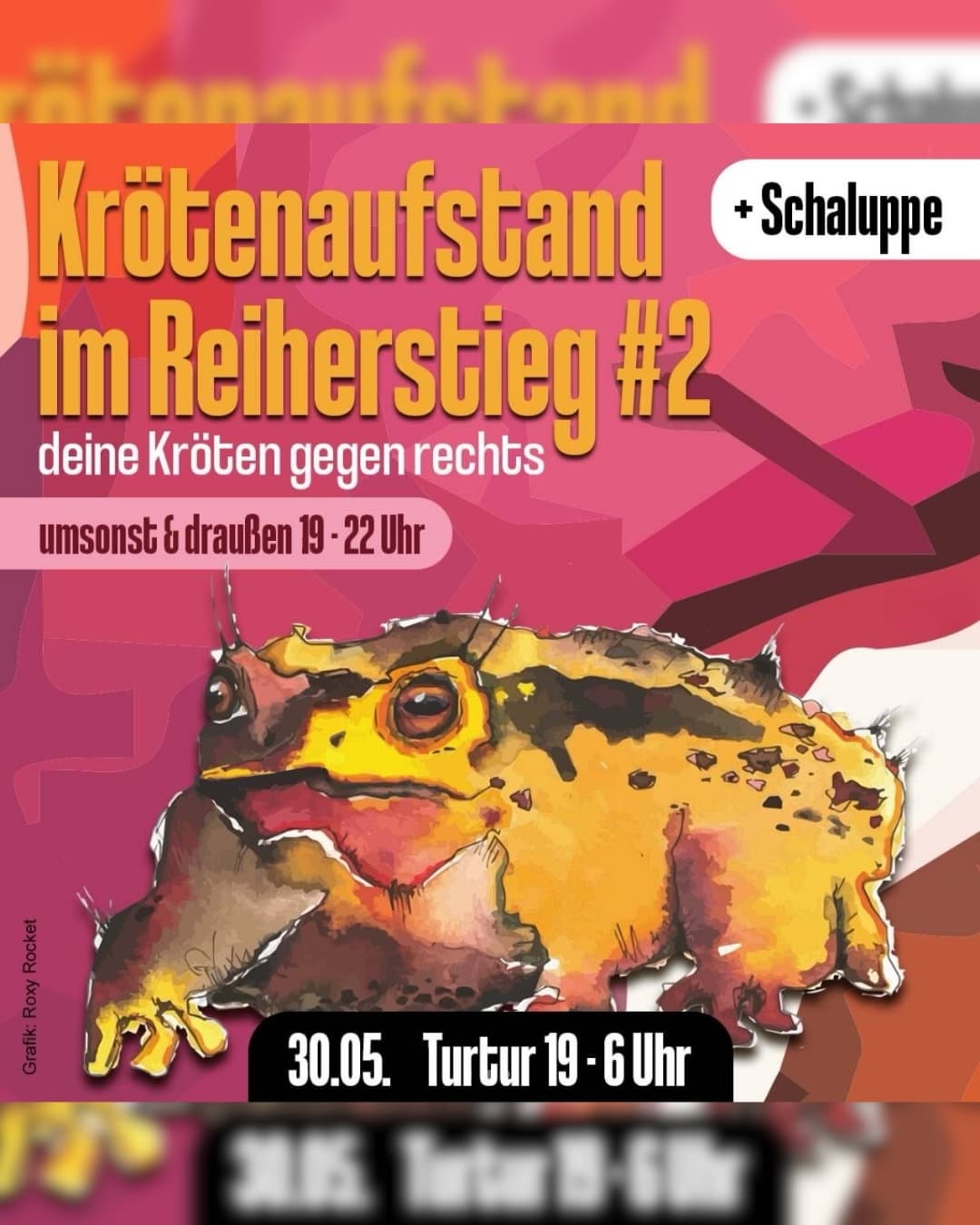 Krötenaufstand im Reiherstieg - Soli Rave gegen Rechts