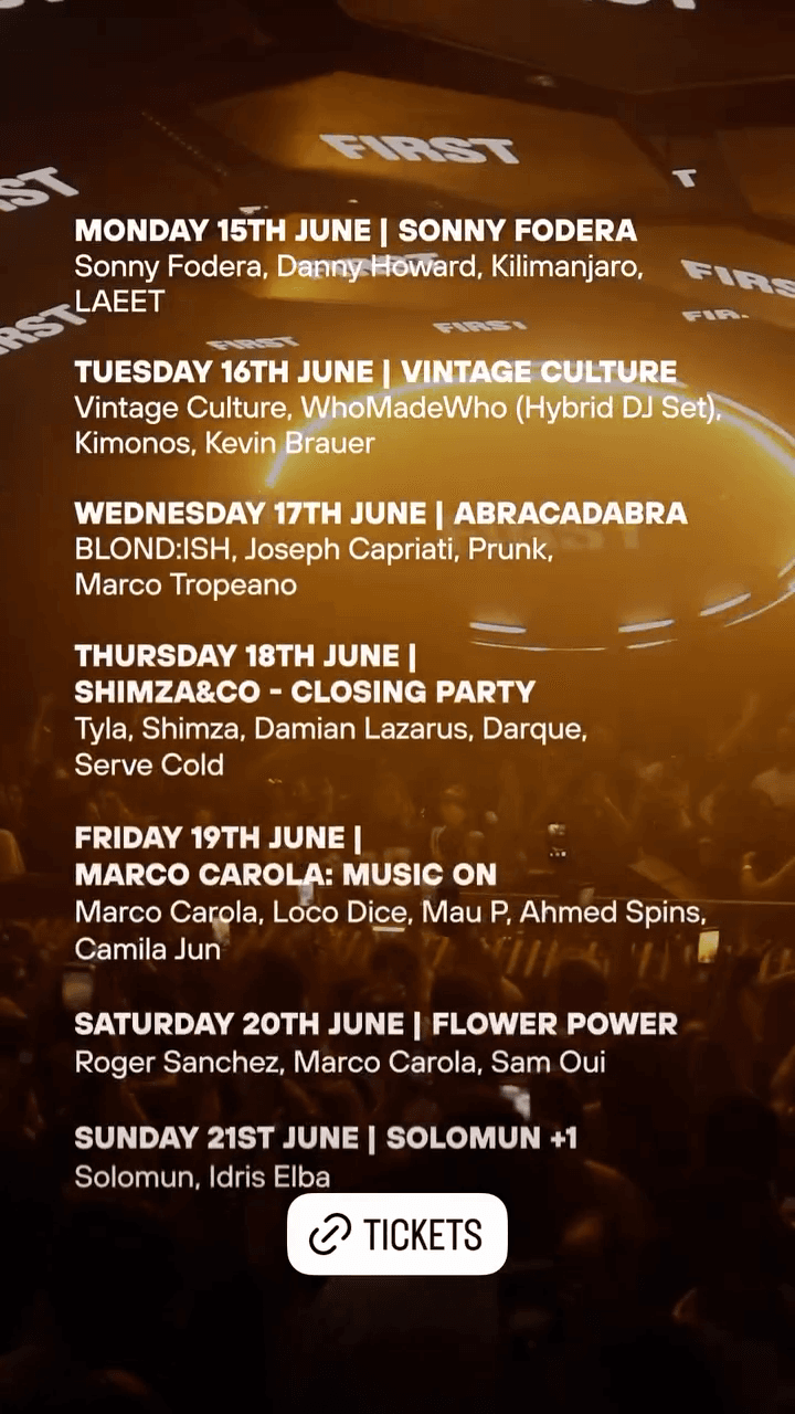 Sonny Fodera / Vintage Culture / Abracadabra / Shimza&Co / Music On / Flower Power / Solomun +1
