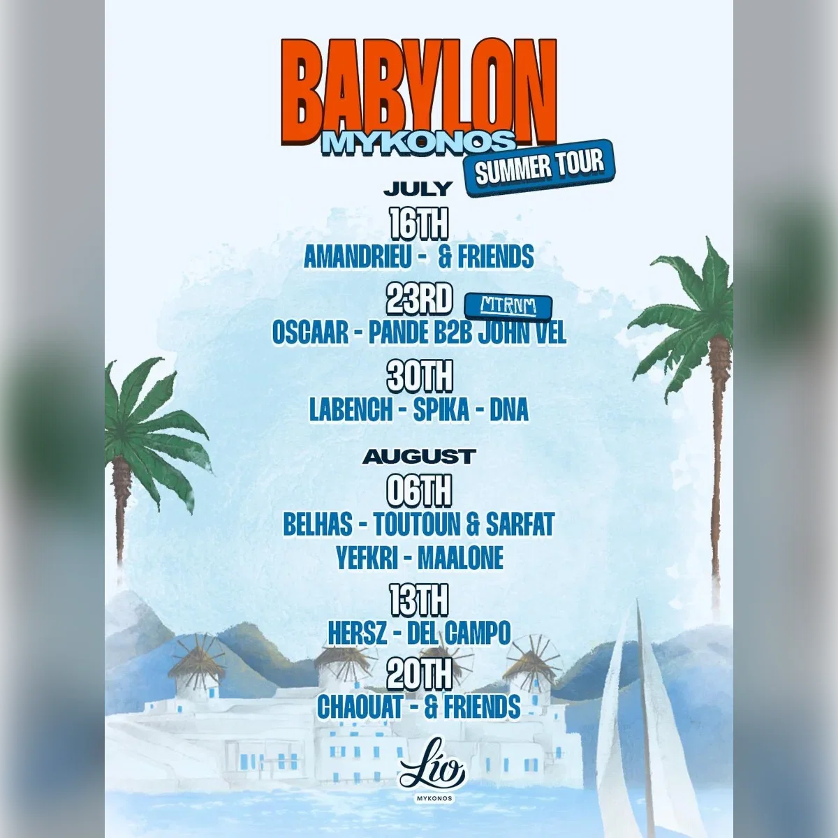 Babylon Mykonos Summer Tour event cover