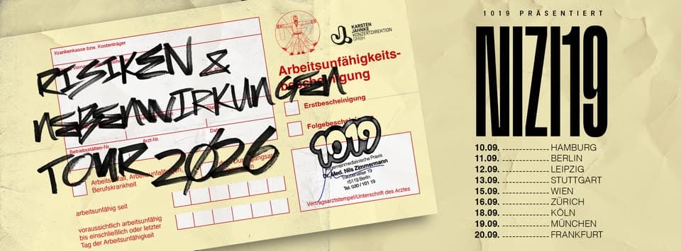 Nizi19 | RISIKEN & NEBENWIRKUNGEN TOUR | KÖLN event cover