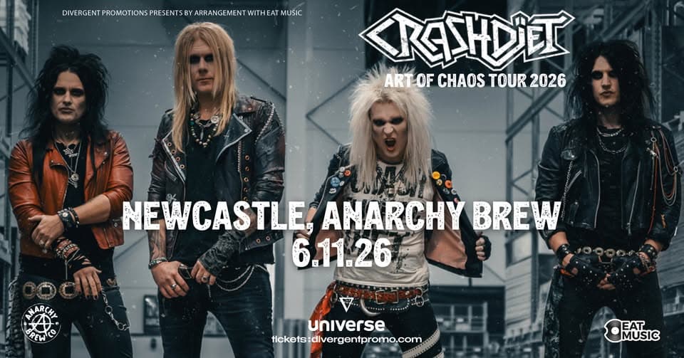 Crashdïet at Anarchy Brew, Newcastle event cover