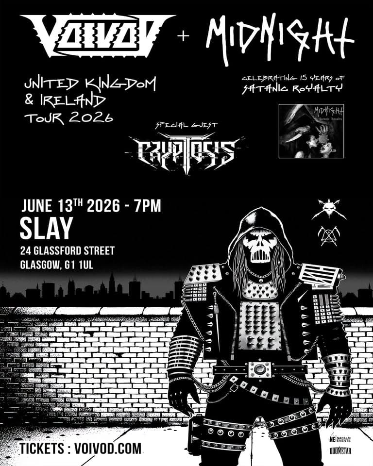 VOIVOD + MIDNIGHT - 13th June 2026 - Slay Glasgow event cover