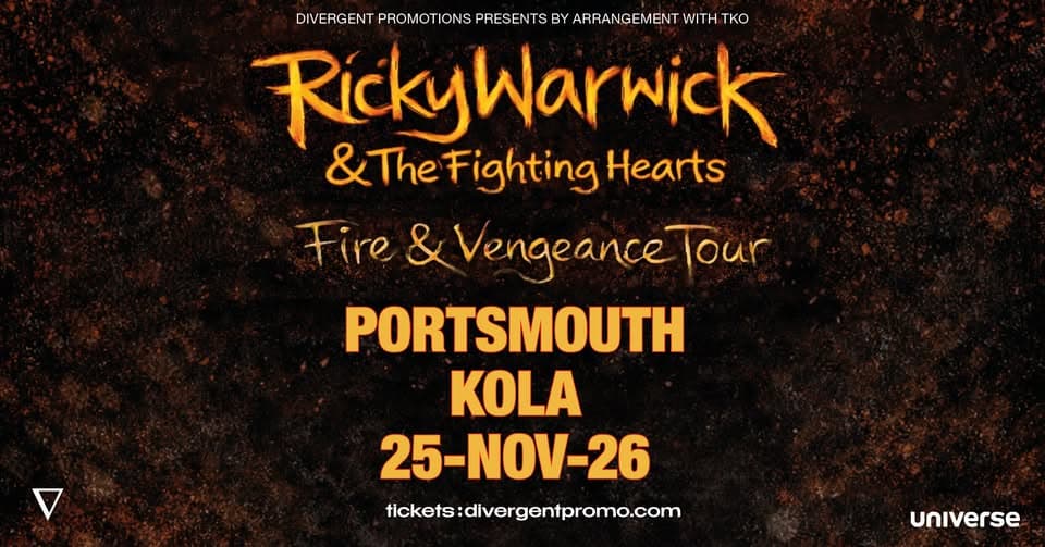 Ricky Warwick & The Fighting Hearts at KOLA, Portsmouth event cover