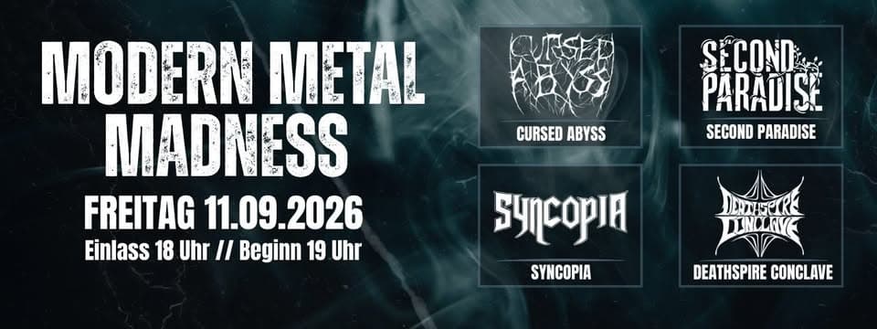 Modern Metal Madness presents: Cursed Abyss, Second Paradise, Syncopia, Deathspire Conclave event cover