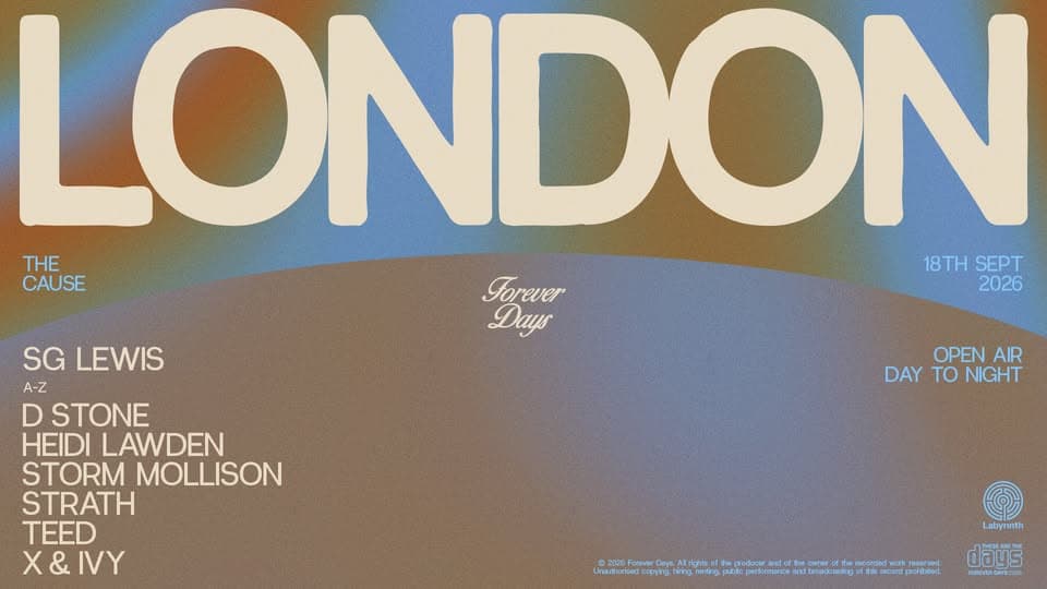 SG Lewis presents Forever Days at The Cause event cover