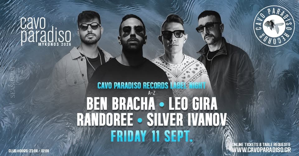 Cavo Paradiso Records Label Night w/ Ben Bracha • Leo Gira • Randoree • Silver Ivanov (a-z) event cover