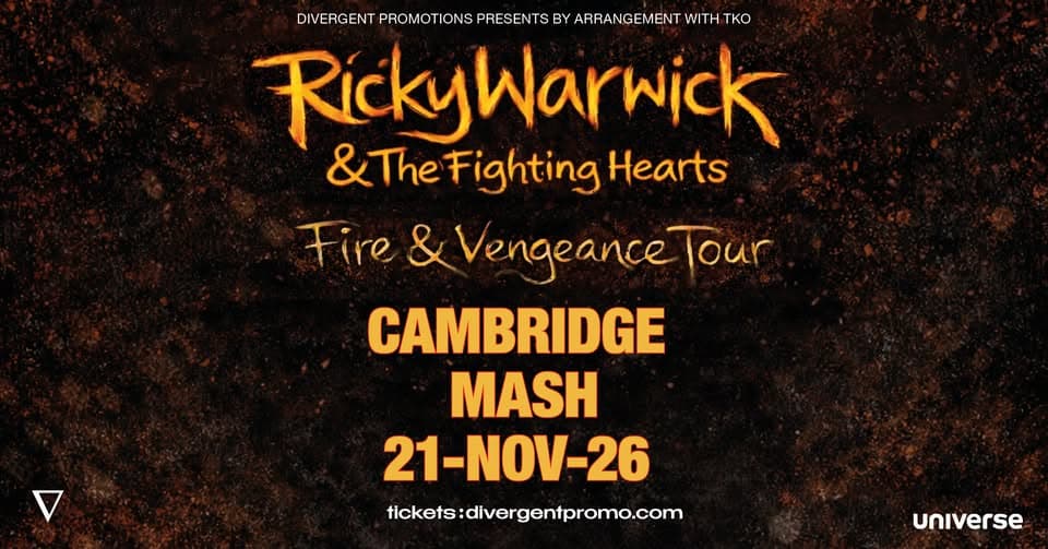 Ricky Warwick & The Fighting Hearts at MASH, Cambridge event cover