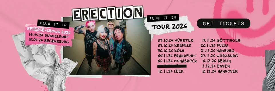ERECTION "Plug It In" Tour Hamburg event cover