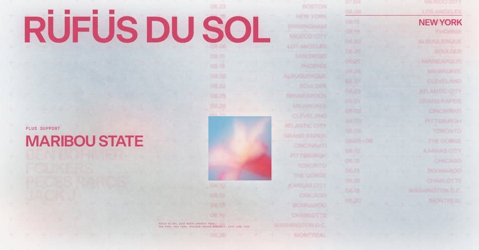 Rüfüs Du Sol North America 2026 event cover