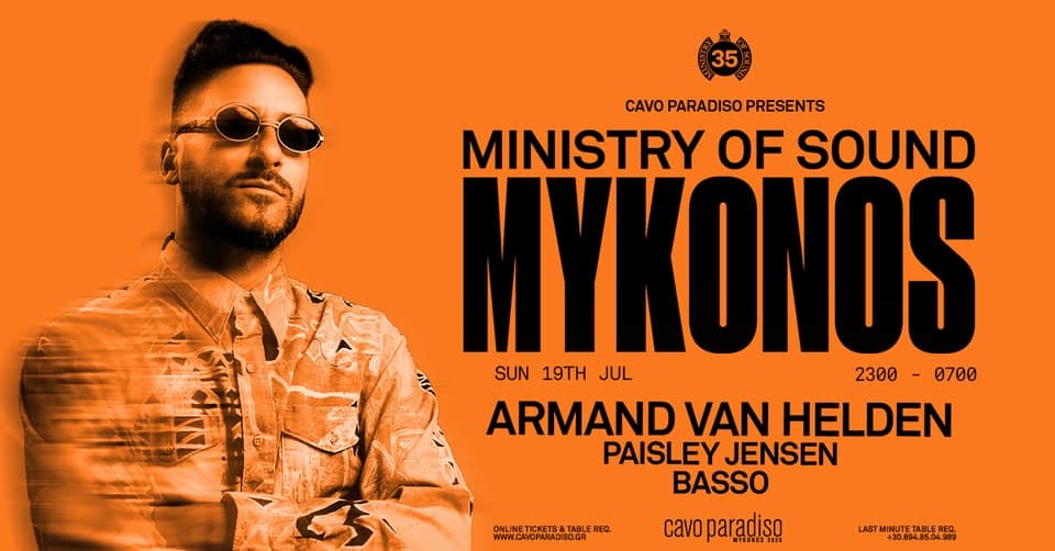 Cavo Paradiso ft. Armand Van Helden | Ministry of Sound 35 World Tour event cover