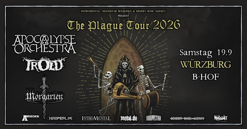 Apocalypse Orchestra "The Plague Tour 2026" Support : Trold | b-Hof Würzburg& Morgarten event cover