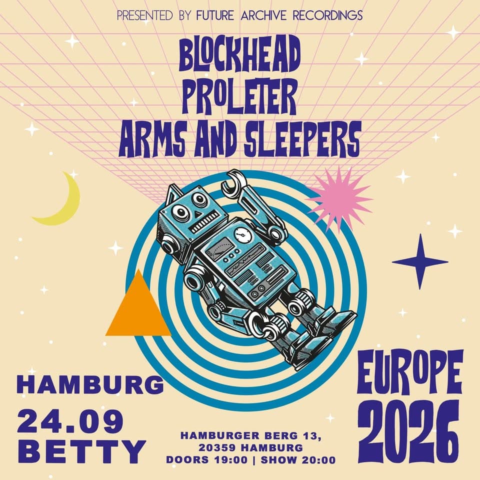 Blockhead, ProleteR, Arms and Sleepers live at Betty, Hamburg event cover