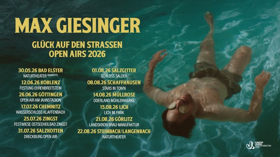 Max Giesinger | Glück auf den Straßen Open Airs 2026 event cover