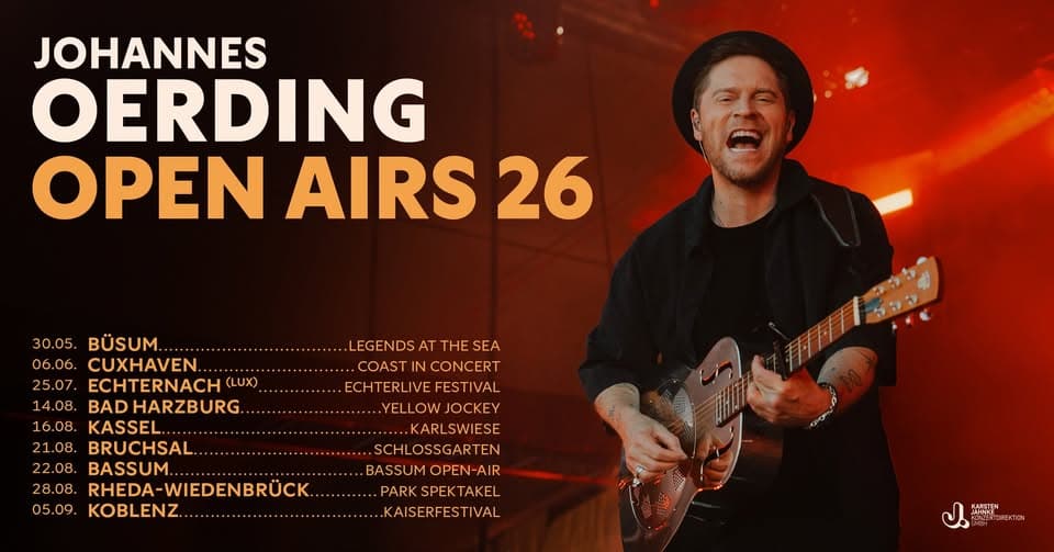 Johannes Oerding | Sommer Open Airs 2026 | Kassel event cover