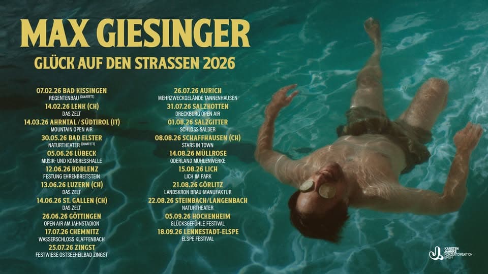 Max Giesinger | Glück auf den Straßen Open Airs 2026 | Luzern event cover