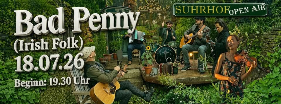 Bad Penny Live – Irish Folk Open Air! Mitreissend • Echt • Irisch event cover