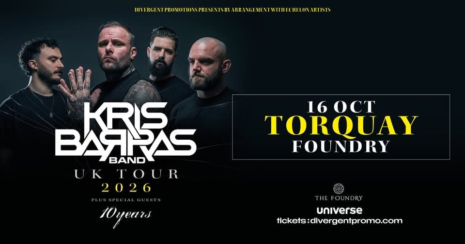 Kris Barras Band at The Foundry, Torquay event cover