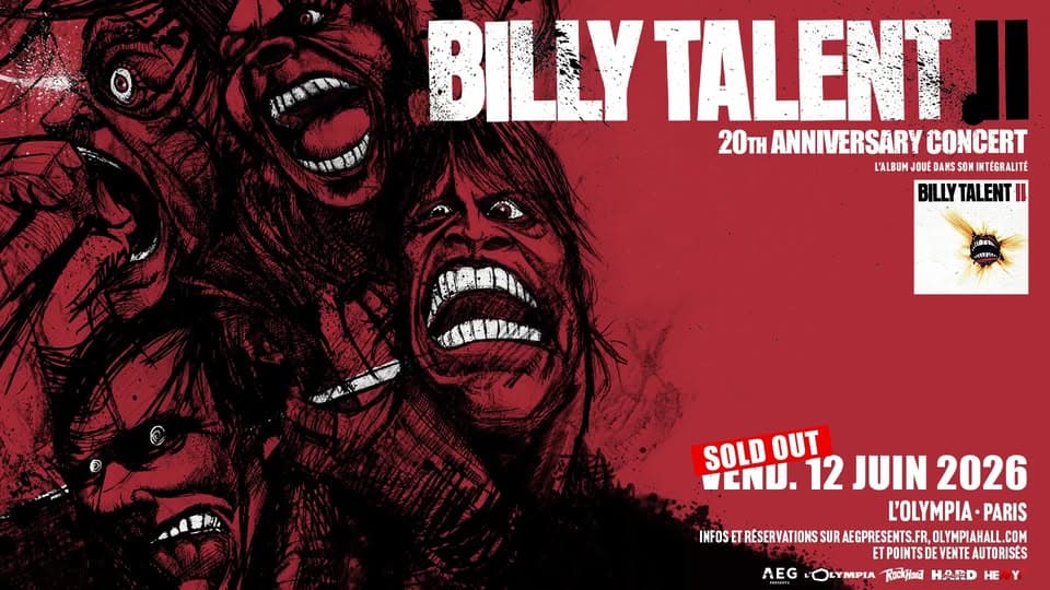 Billy Talent • L'Olympia , Paris • 12 juin 2026 (COMPLET) event cover