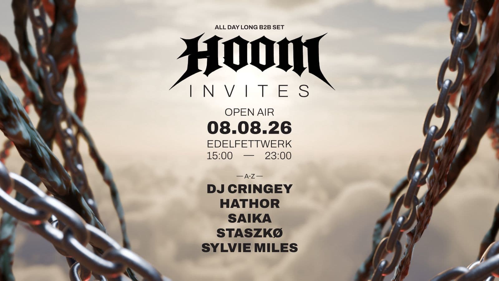 HOOM invites OPEN AIR – AUG 8TH AT EDELFETTWERK HAMBURG event cover