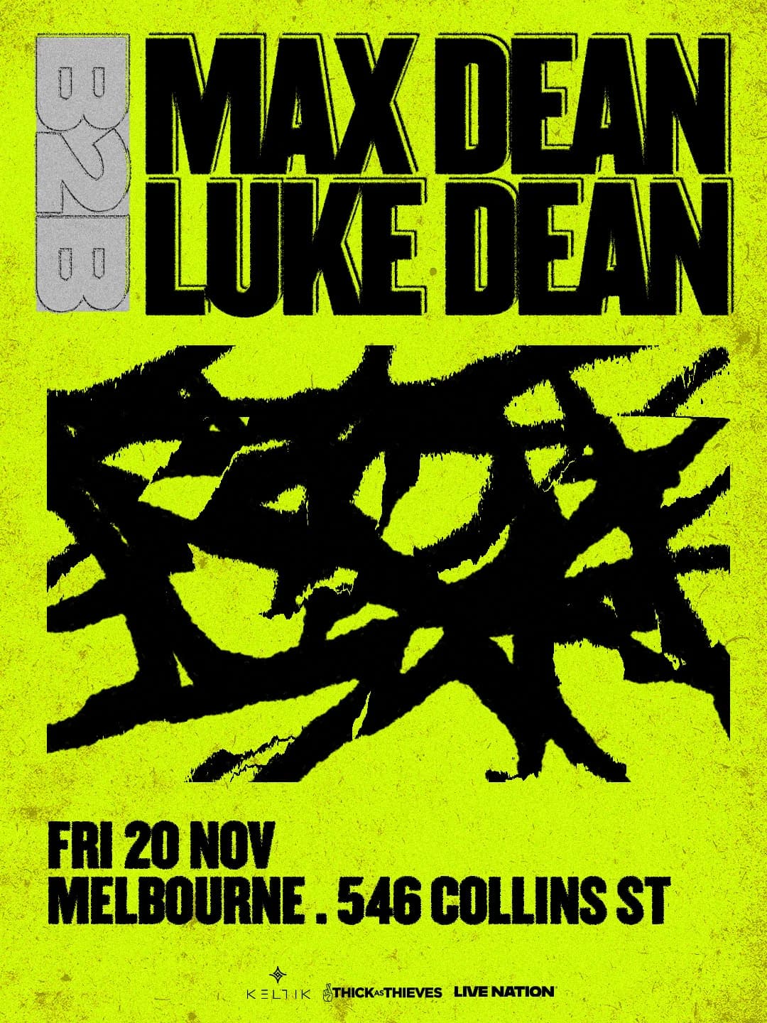 Max Dean B2B Luke Dean (UK) - Melbourne event cover