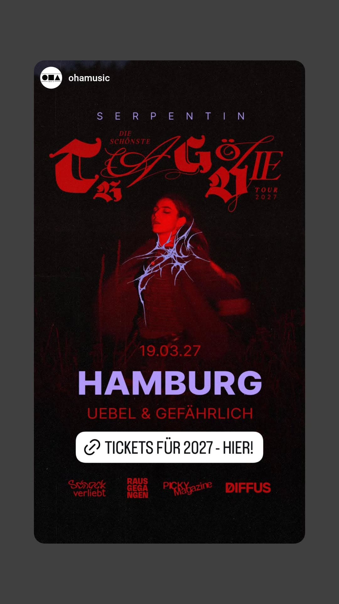 Serpentin: die schönste Tragödie Tour 2027 event cover