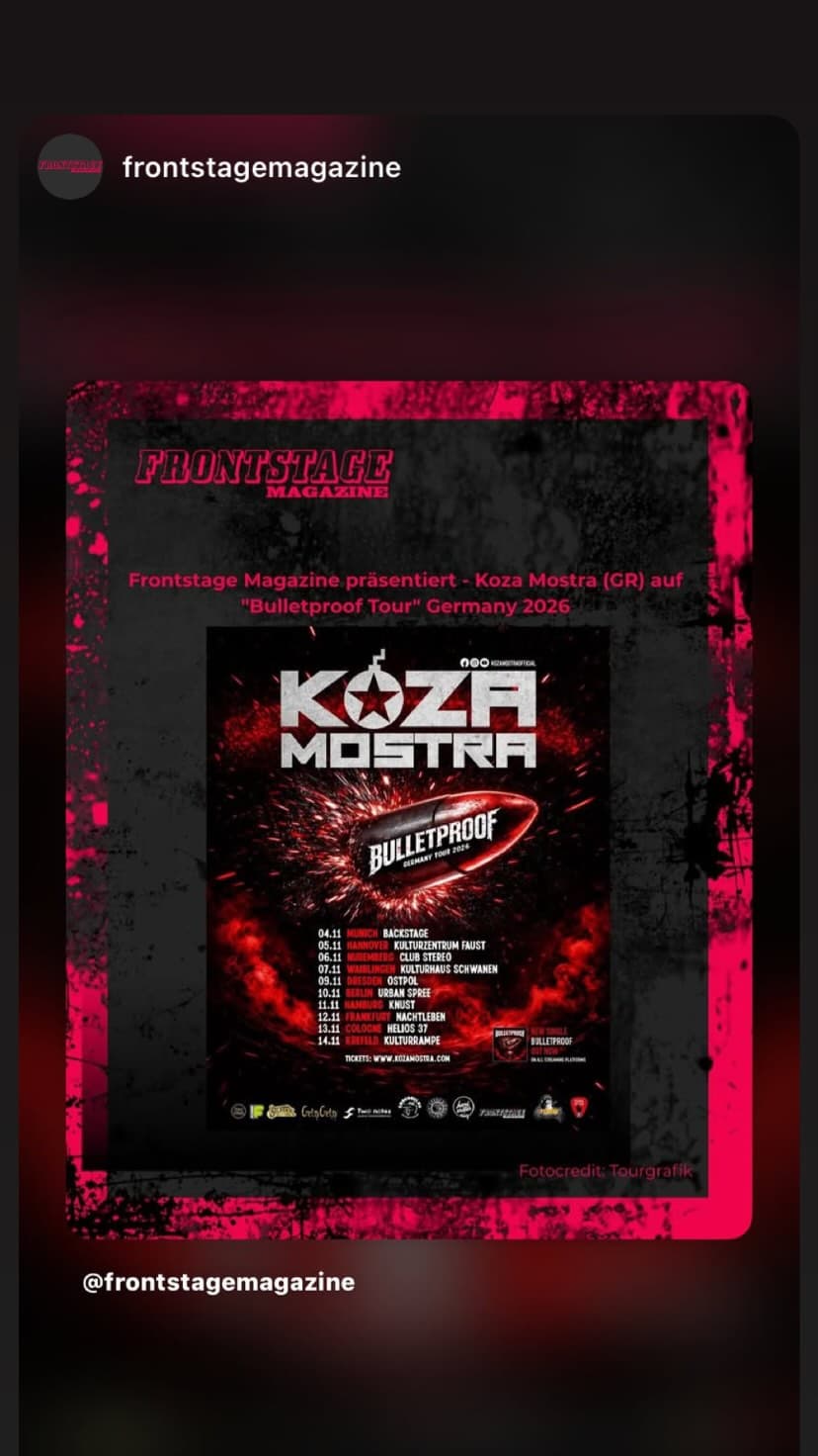 Koza Mostra - Bulletproof Tour event cover