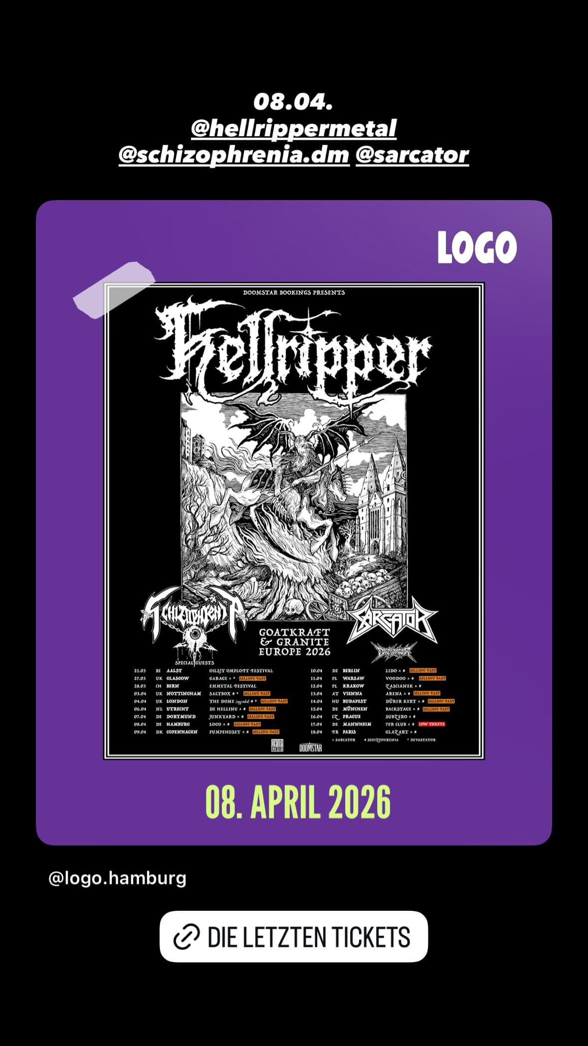 Hellripper - Goatkraft & Granite Europe 2026 event cover