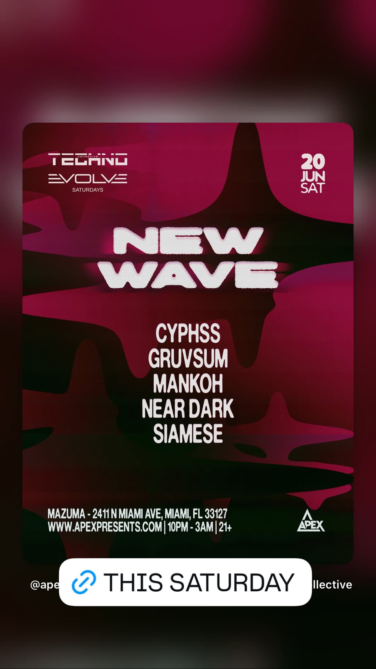 Evolve Saturdays Presents TECHNO COLLECTIVE - NEW WAVE event cover