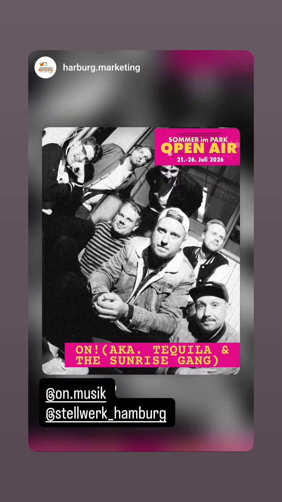 On! (aka. Tequila & The Sunrise Gang) - Sommer im Park Open Air event cover