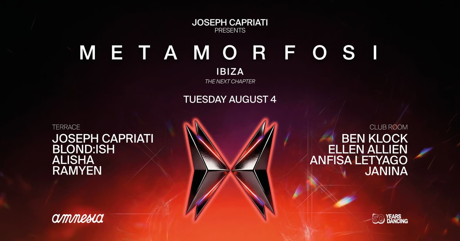 Joseph Capriati presents Metamorfosi event cover