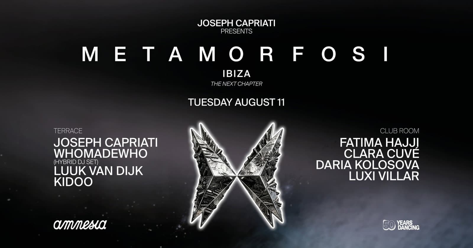 Joseph Capriati presents Metamorfosi event cover