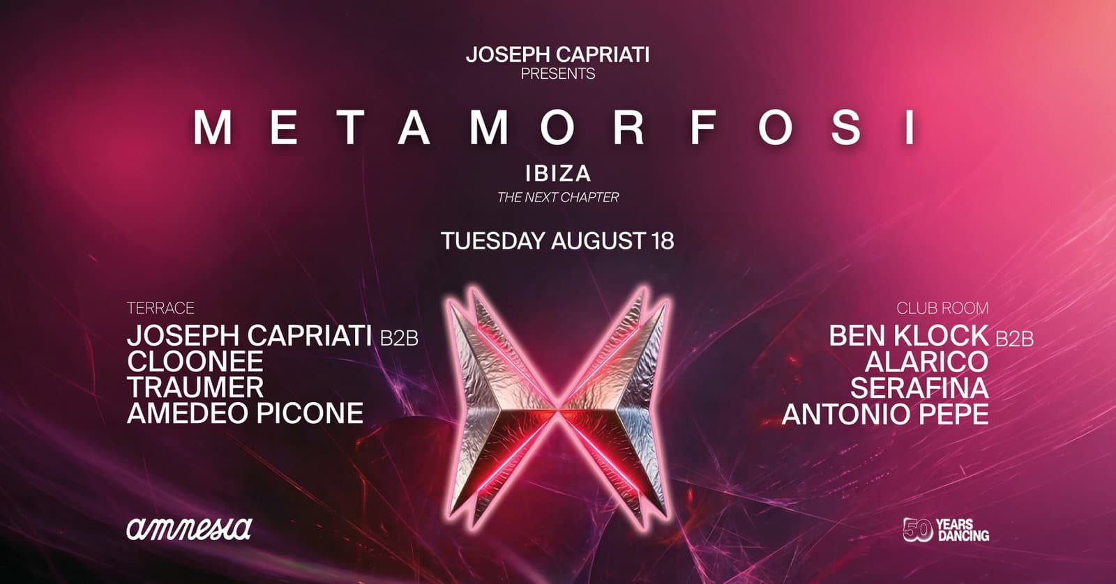 Joseph Capriati presents Metamorfosi event cover