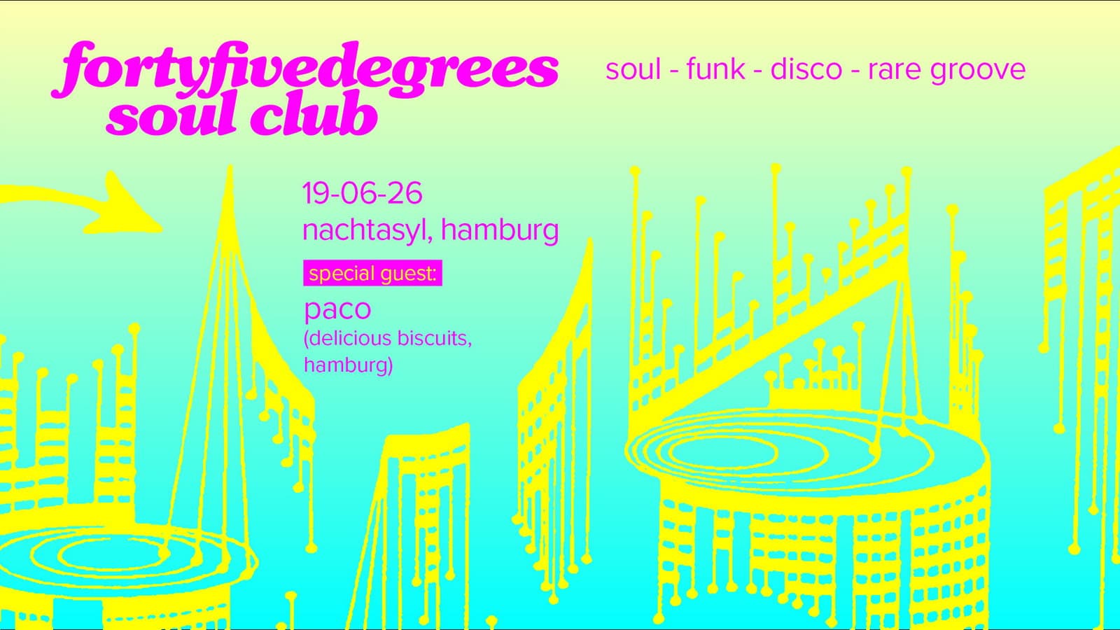 45° Degrees Soul Club ---- w/Paco event cover