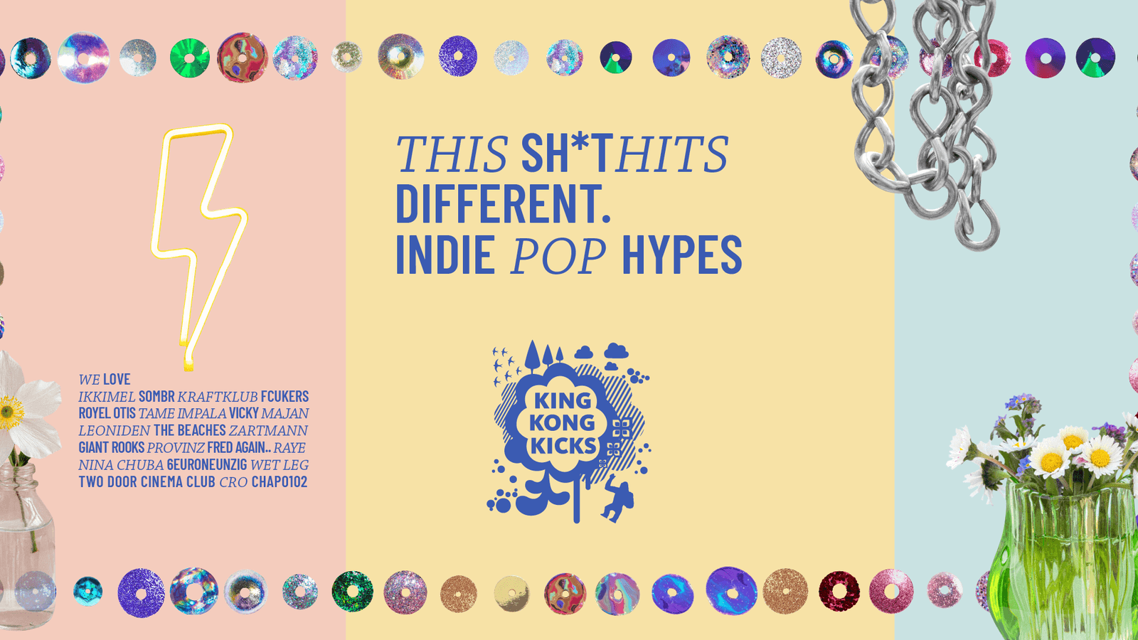 King Kong Kicks • IndiePop&Hypes + RaveIsKing• Uebel & Gefährlich • Hamburg event cover