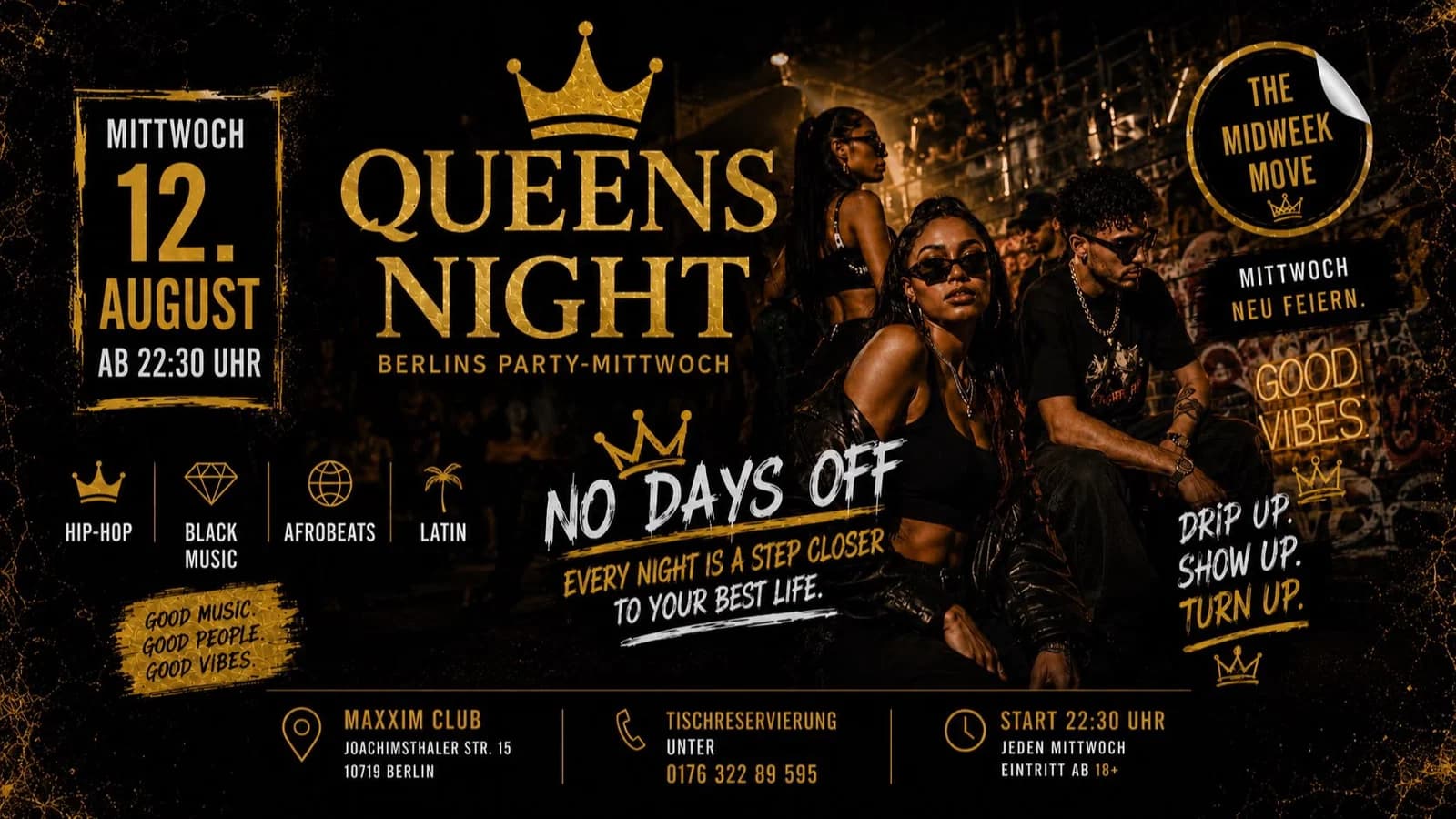 QUEENS NIGHT – NO DAYS OFF event cover