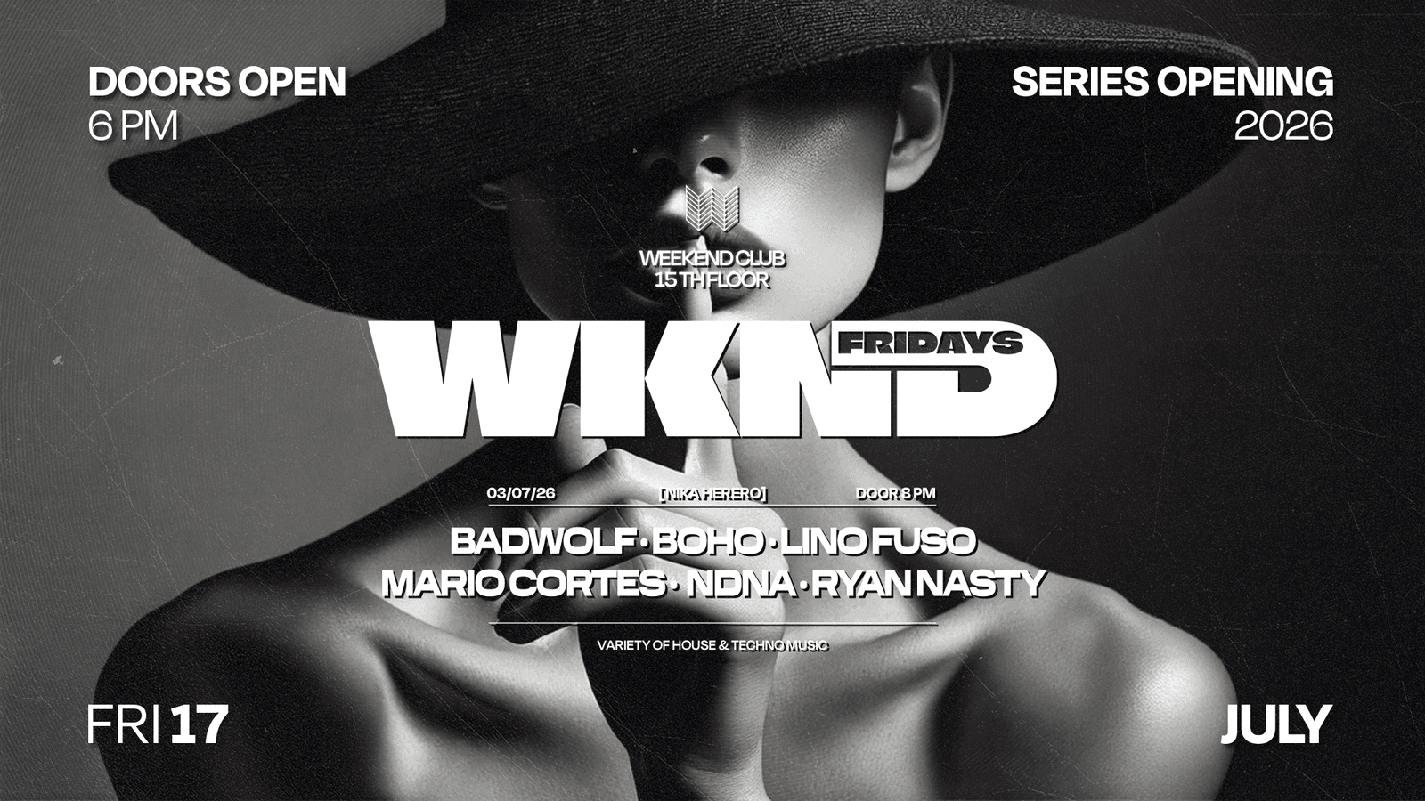 WKND X DON'T TELL ANYONE event cover