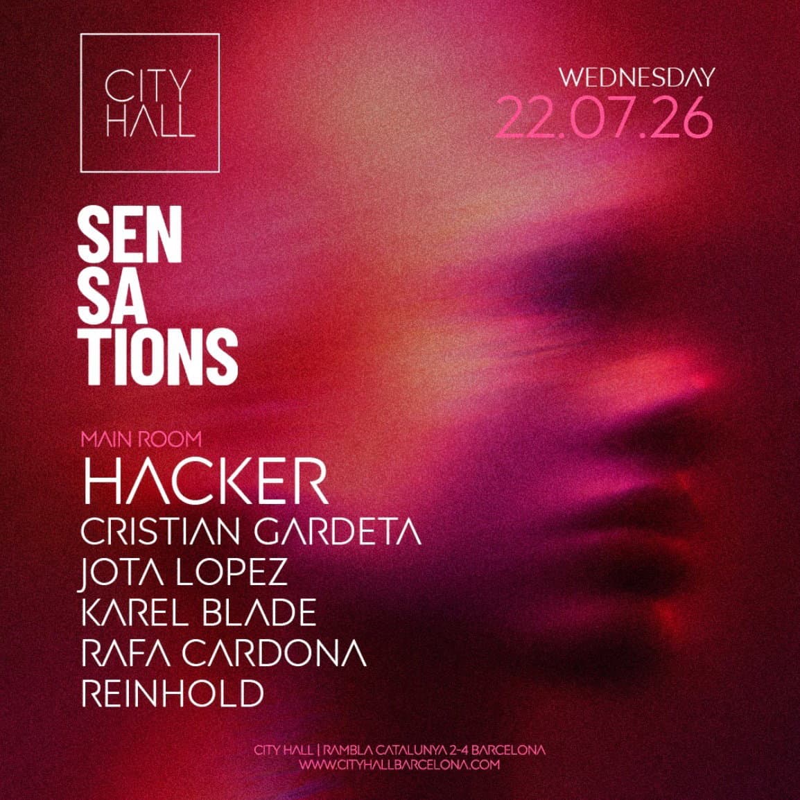 City Hall pres. SENSATIONS || Guest List event cover