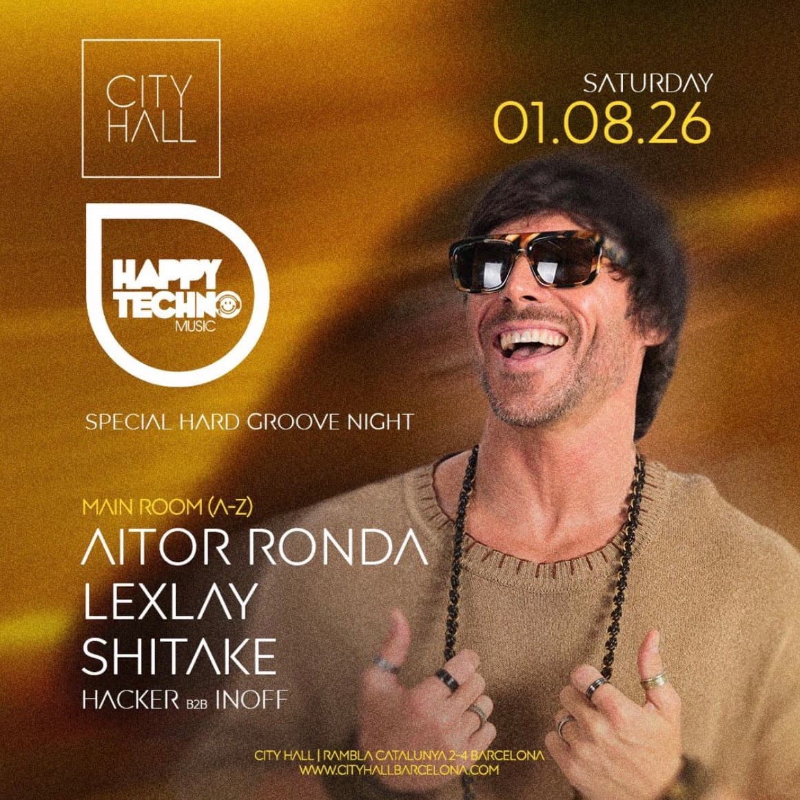 LEXLAY IS BACK! City Hall pres. Happy Techno event cover