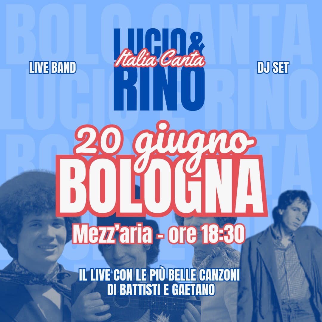 LUCIO & RINO Bologna | live band + dj set | Mezz’aria 20 GIUGNO ORE 18:30 | event cover