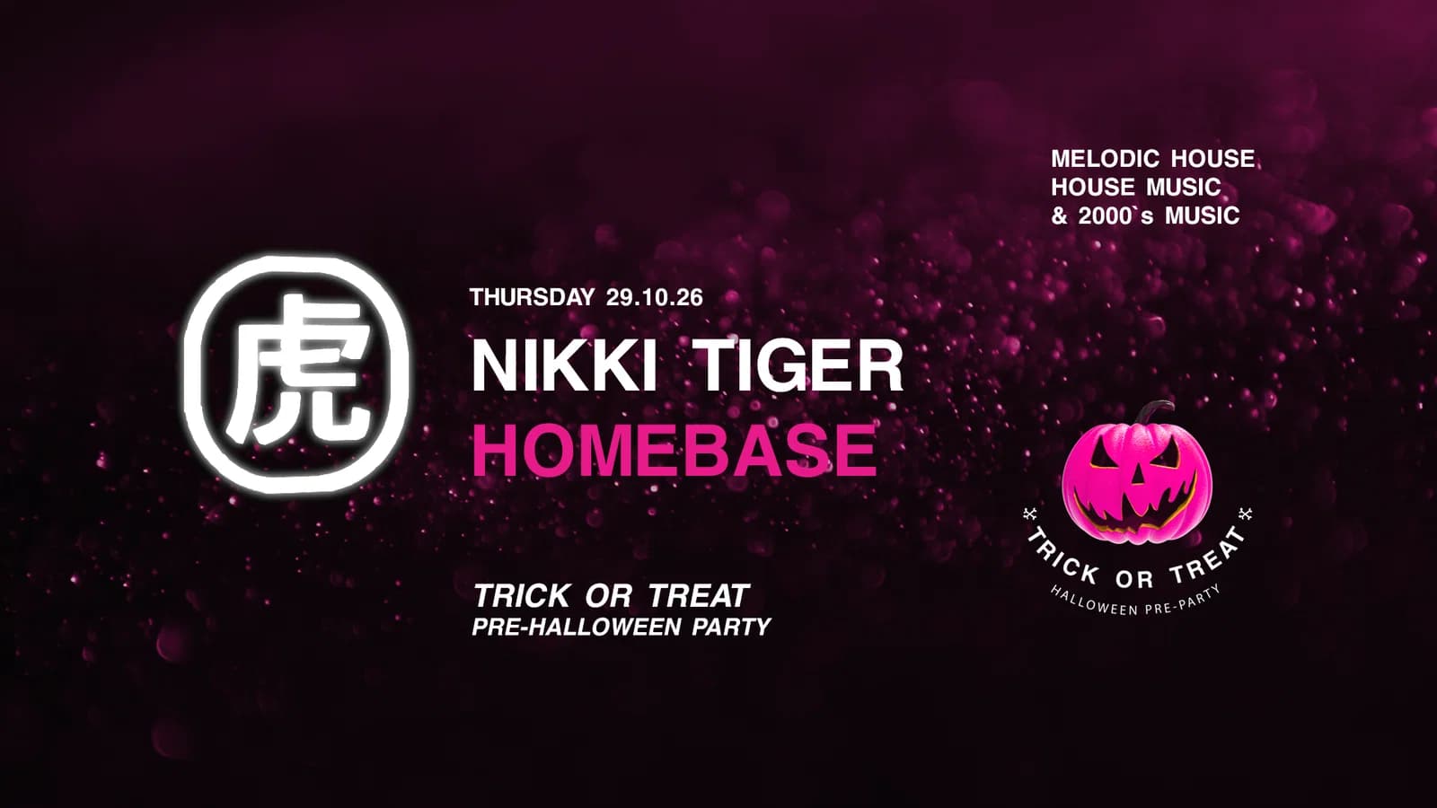 Nikki Tiger Thursday presents HOMEBASE × UNISCENE Halloween Pre Party event cover