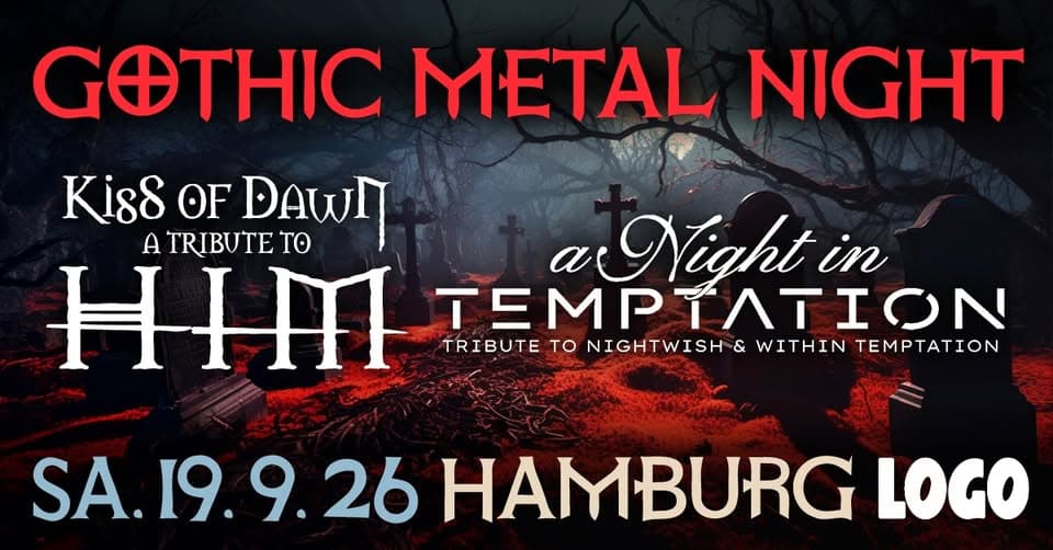 GOTHIC METAL NIGHT | HAMBURG LOGO | Kiss of Dawn & a Night in Temptation event cover