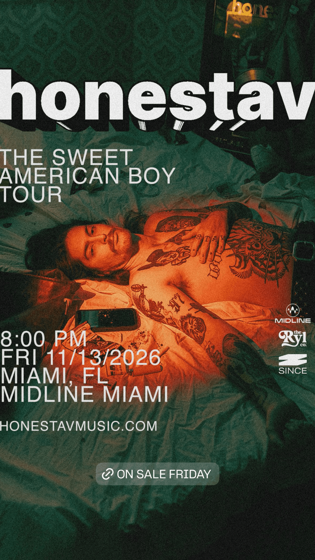 honestav - The Sweet American Boy Tour @ MIDLINE MIAMI event cover